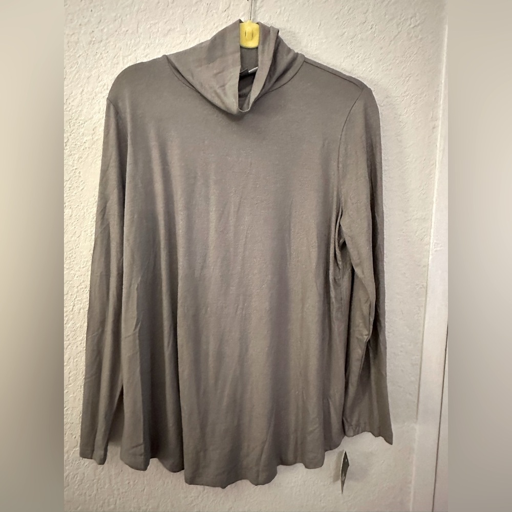 JM Collection long-sleeve turtle neck blouse with some bling!